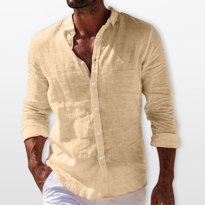 Chemise Lin Légère Boutonnée Homme