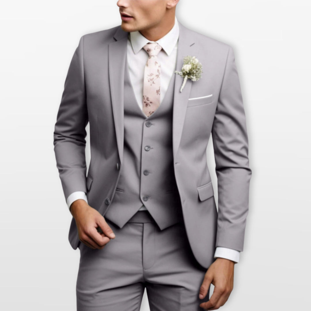 Costume Trois Pièces Ajusté Élégant Homme