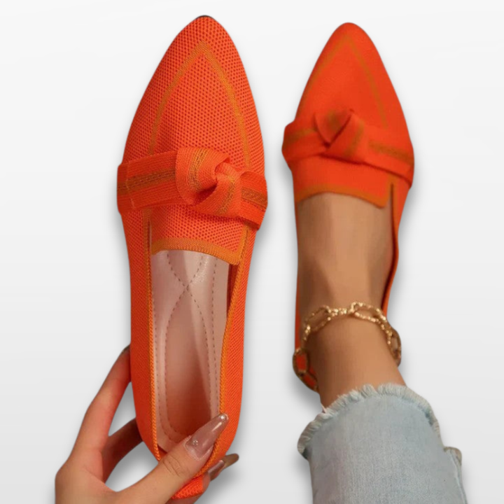 Mocassins Femme Orthopédiques à Nœud Bout Pointu
