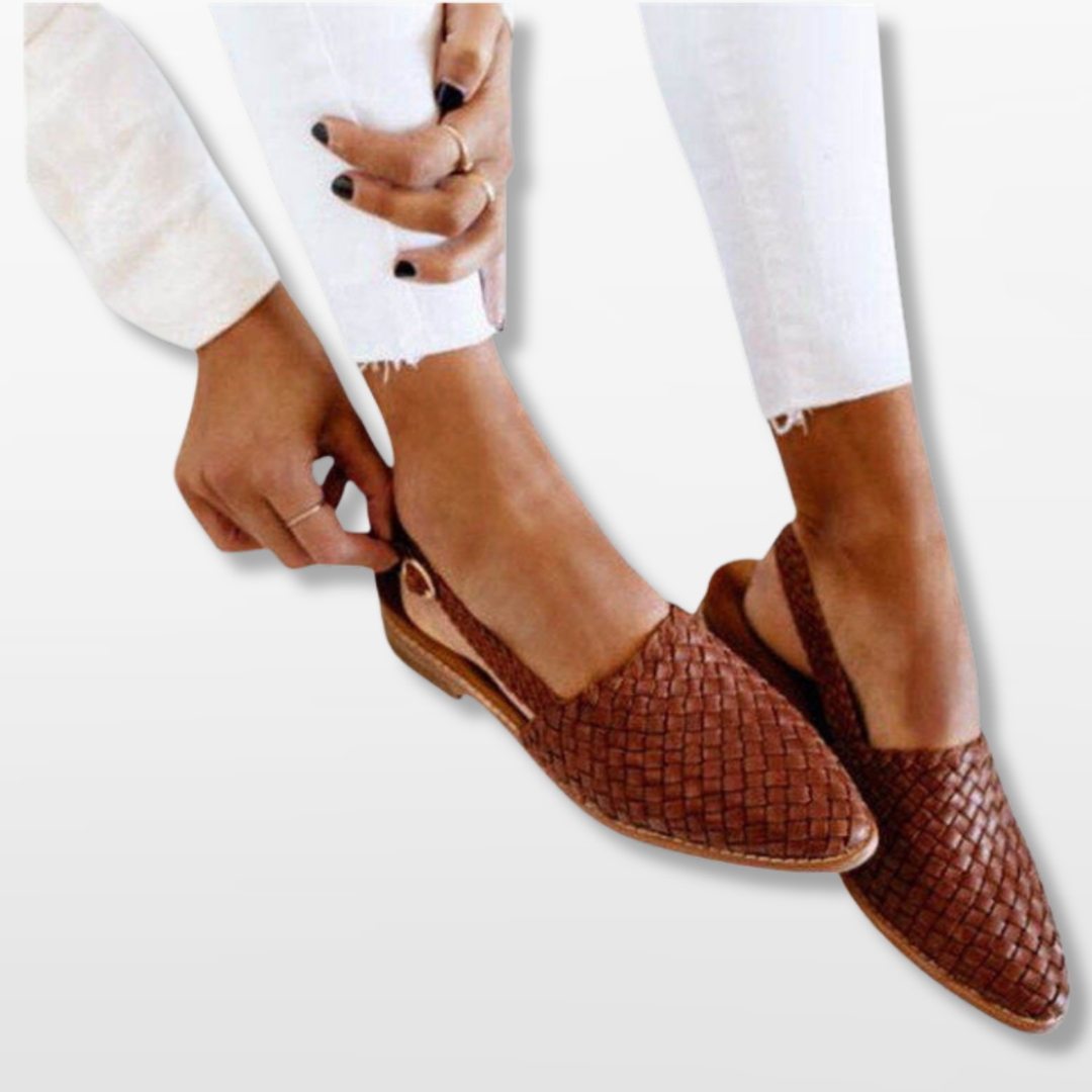 Mules Femme Élégantes Tressées à Bout Pointu