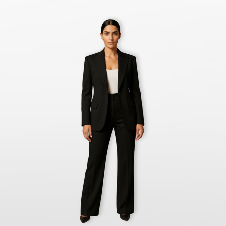Tailleur Femme Élégant Blazer Pantalon