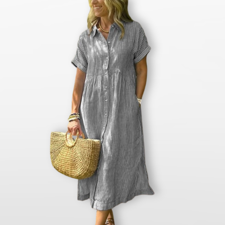 Robe Midi Femme Style Chemise