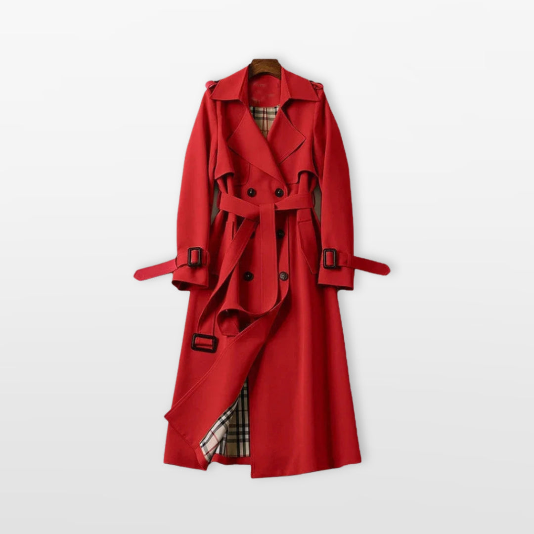 Trench Long Ceinturé Coupe Élégante Femme