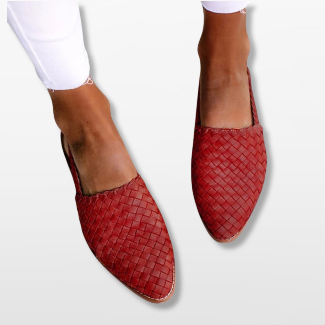 Mules Femme Élégantes Tressées à Bout Pointu