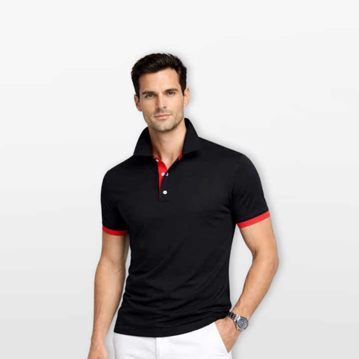 Polo Homme Coupe Ajustée Col Contrasté Élégant