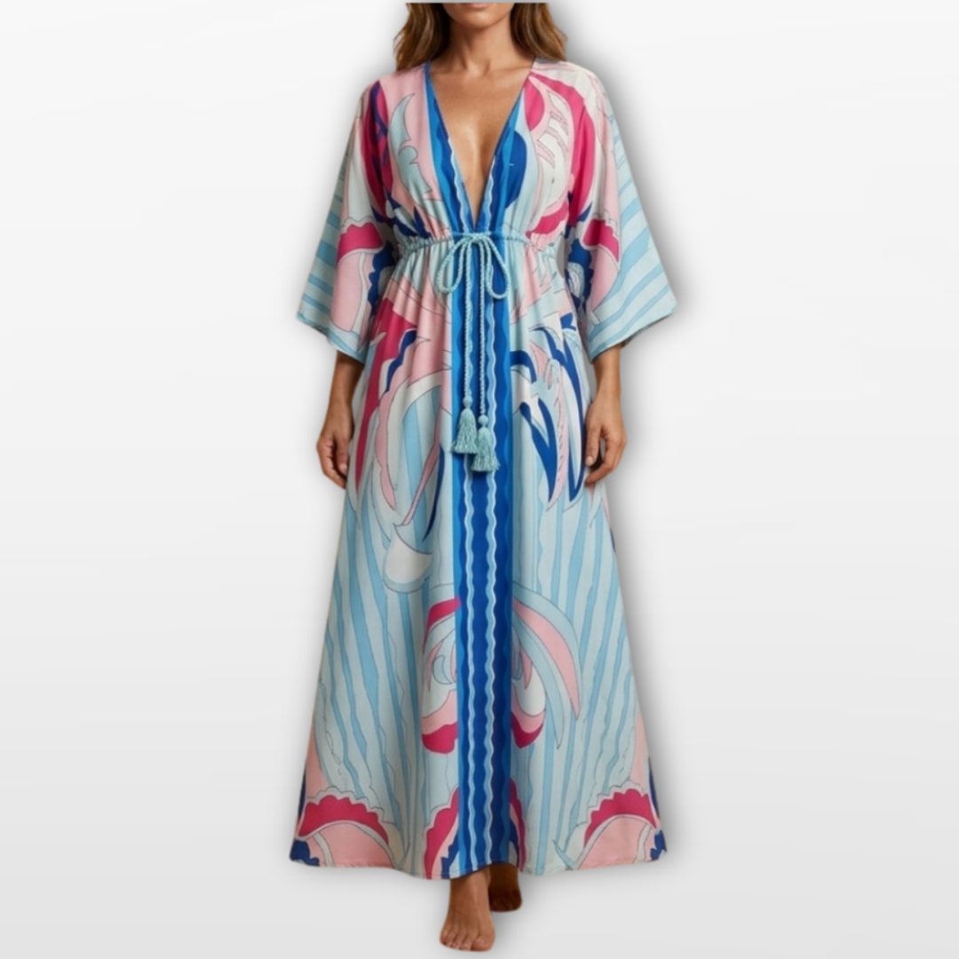 Robe Longue Femme Col V Bohème
