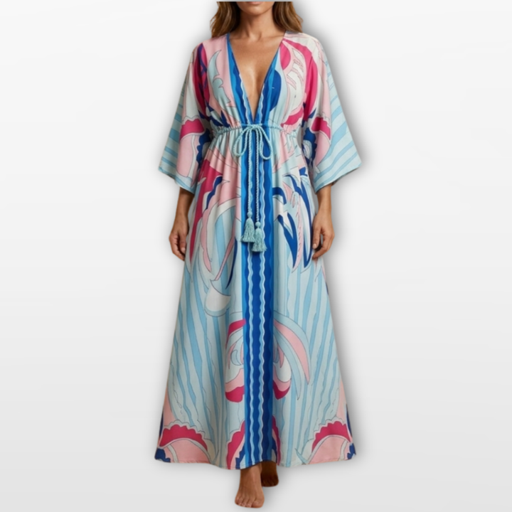 Robe Longue Femme Col V Bohème