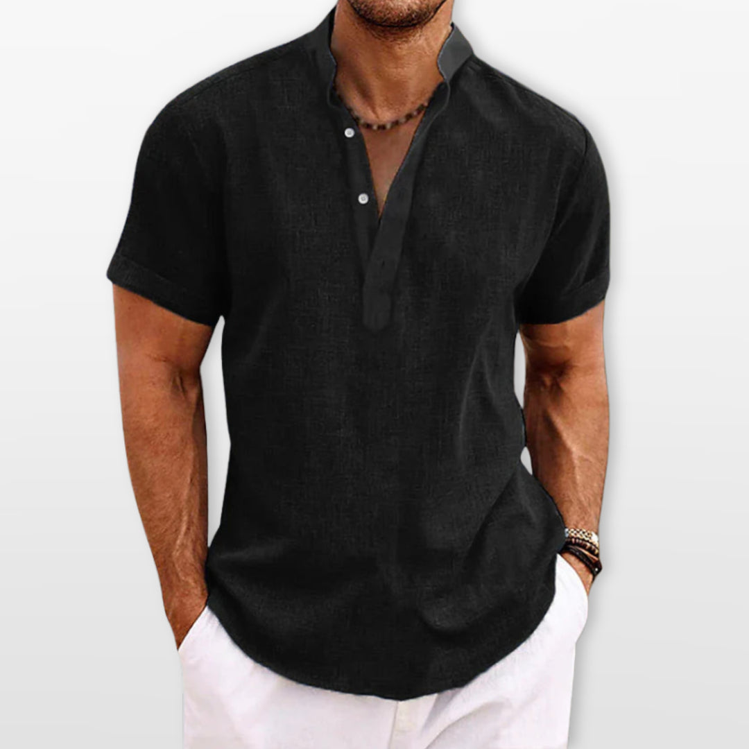Polo Col V Coupe Ample Décontracté Homme