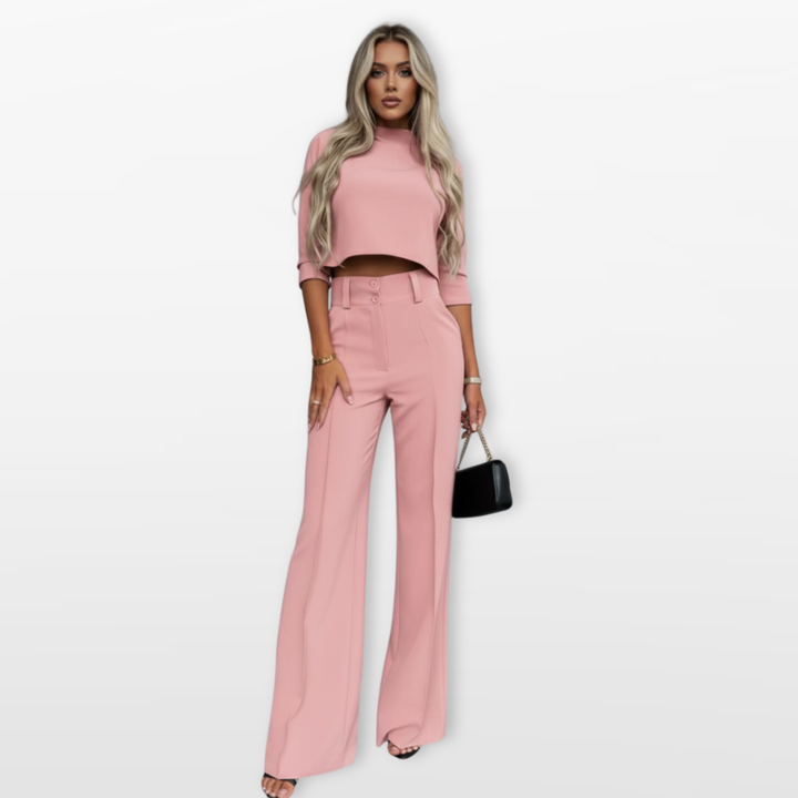 Ensemble Femme Deux Pièces Top et Pantalon Élégant
