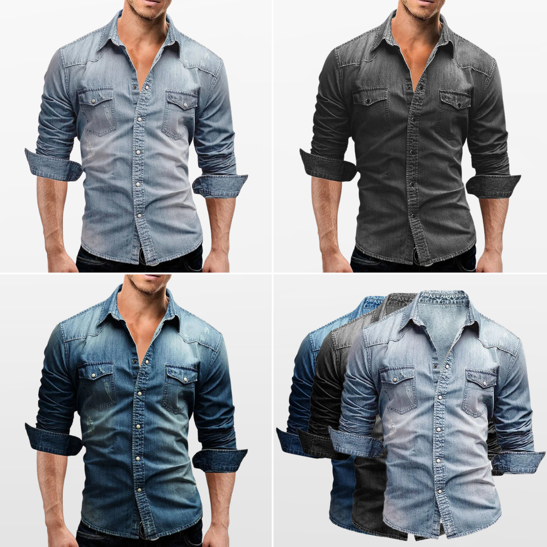 Chemise Homme en Denim Coupe Ajustée