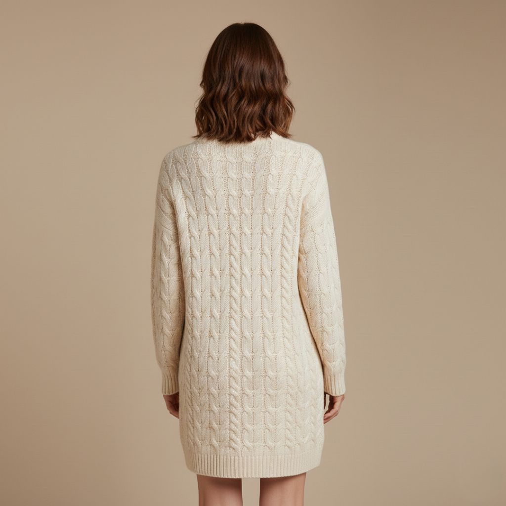 Élise - Robe Pull en Maille Torsadée