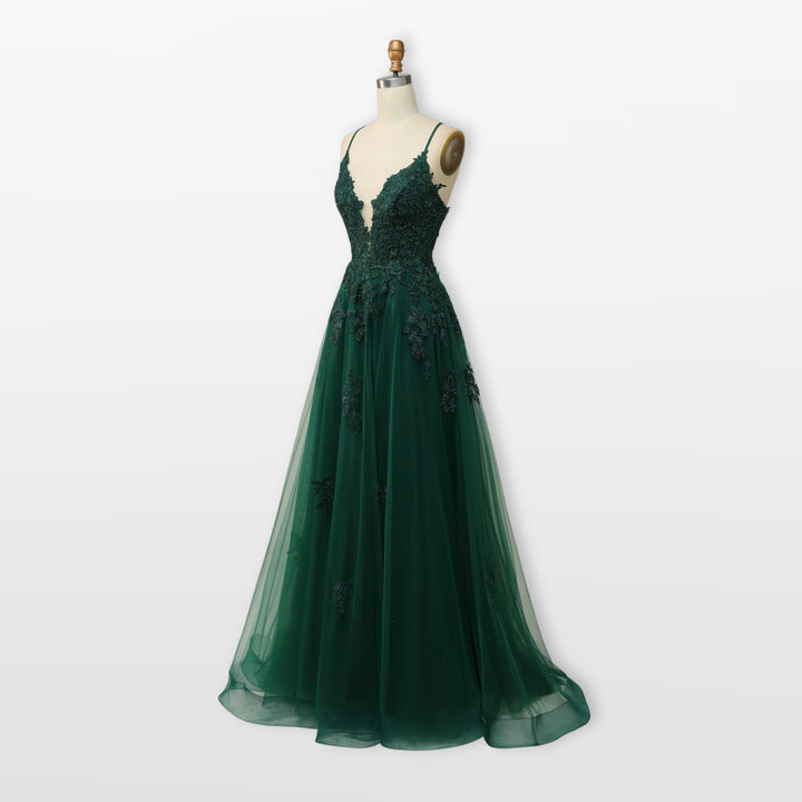 Robe Soirée Tulle Dentelle Dos Nu Femme