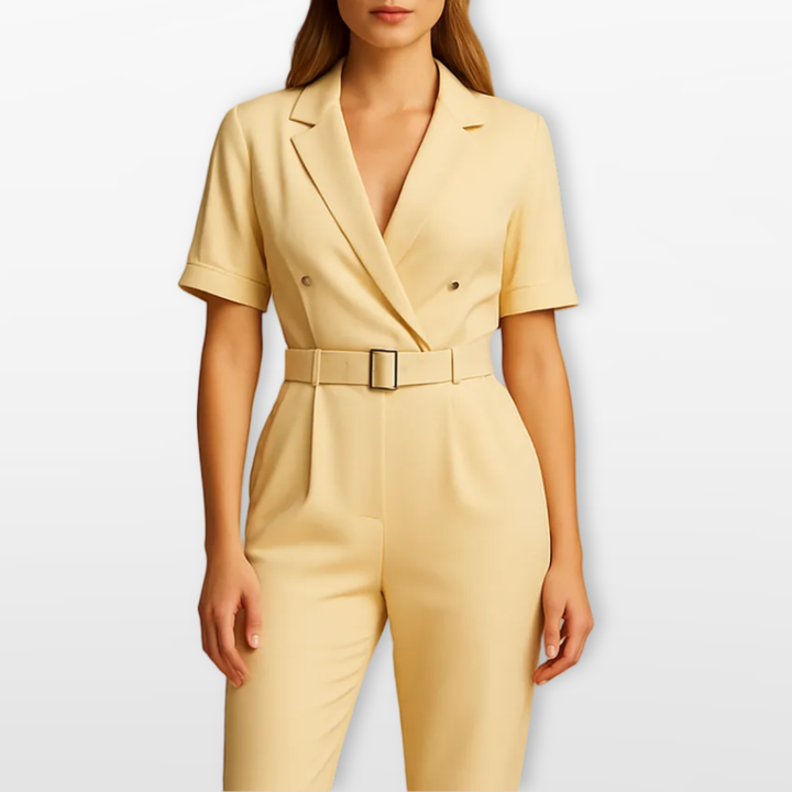 Combinaison Femme Style Tailleur Ceinturée