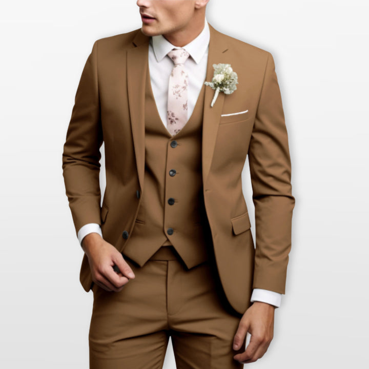 Costume Trois Pièces Ajusté Élégant Homme
