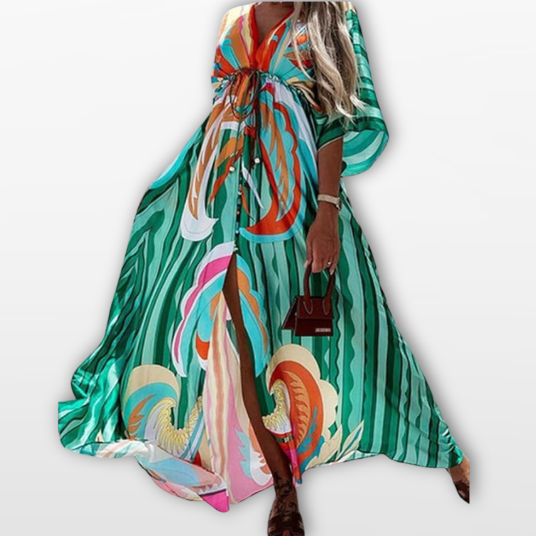 Robe Longue Femme Col V Bohème