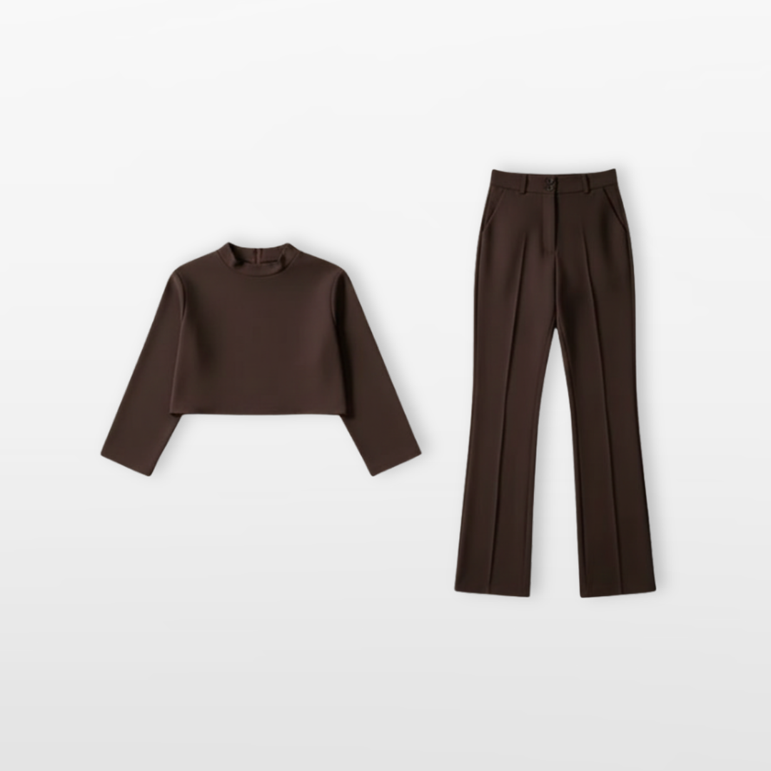 Ensemble Femme Deux Pièces Top et Pantalon Élégant