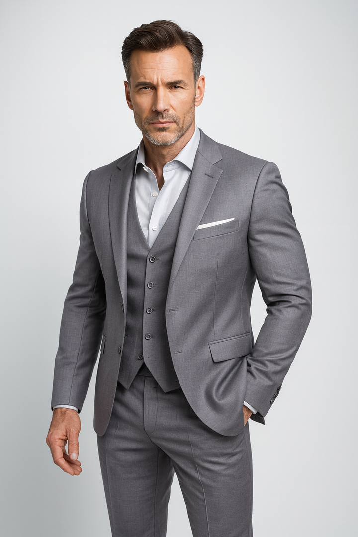 Costume Trois Pièces Ajusté Homme