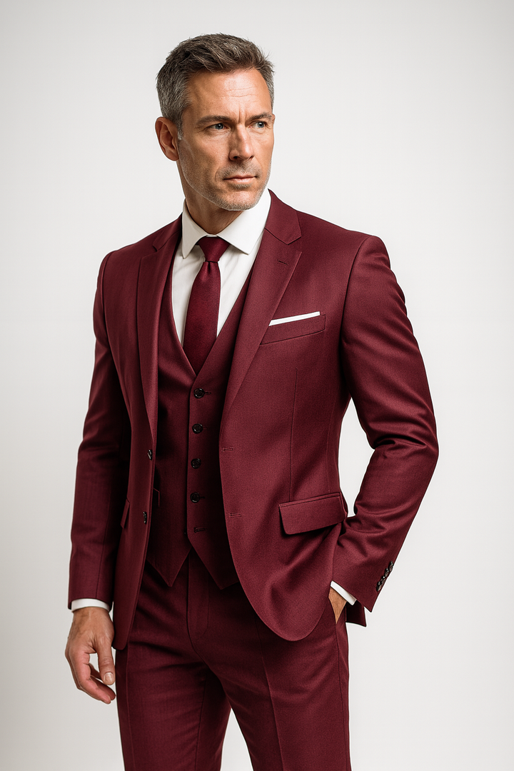 Costume Trois Pièces Ajusté Homme