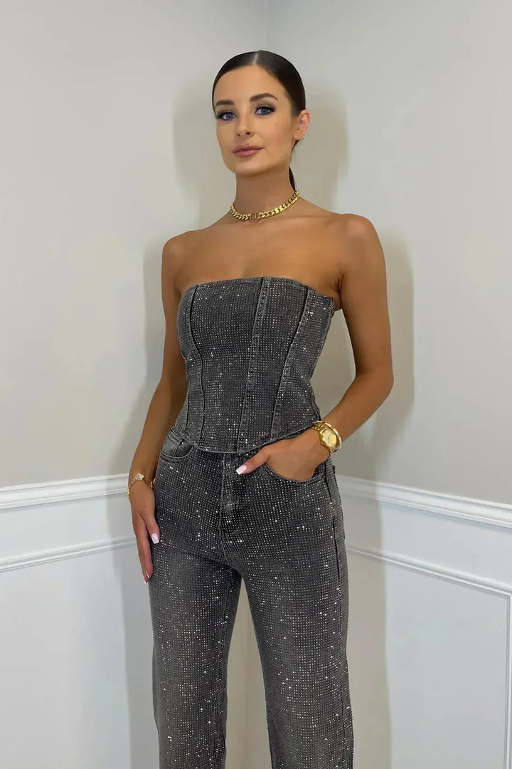 Combinaison Bustier Large Élégante Femme