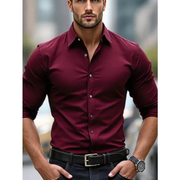 Chemise Coupe Ajustée Style Élégant Homme