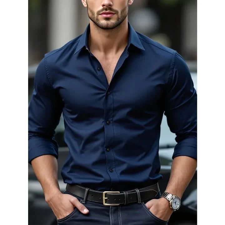 Chemise Coupe Ajustée Style Élégant Homme