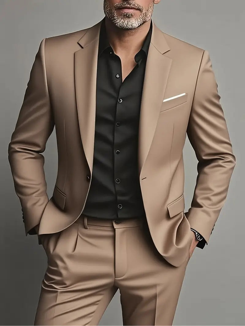 Costume Ajusté Deux Pièces Homme