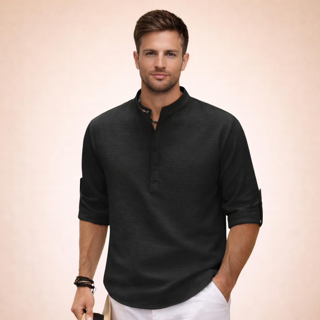 Chemise Col Mao Décontractée Homme