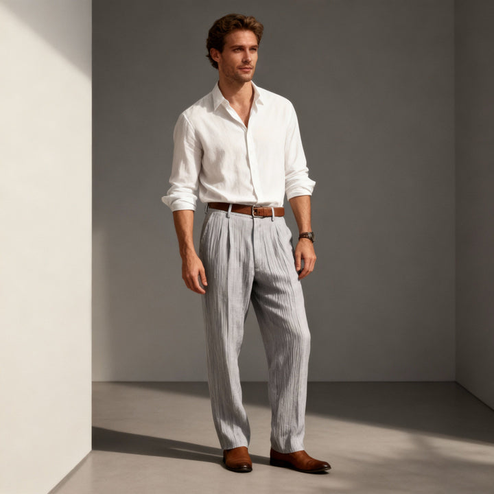 Pantalon Habillé Plissé Homme
