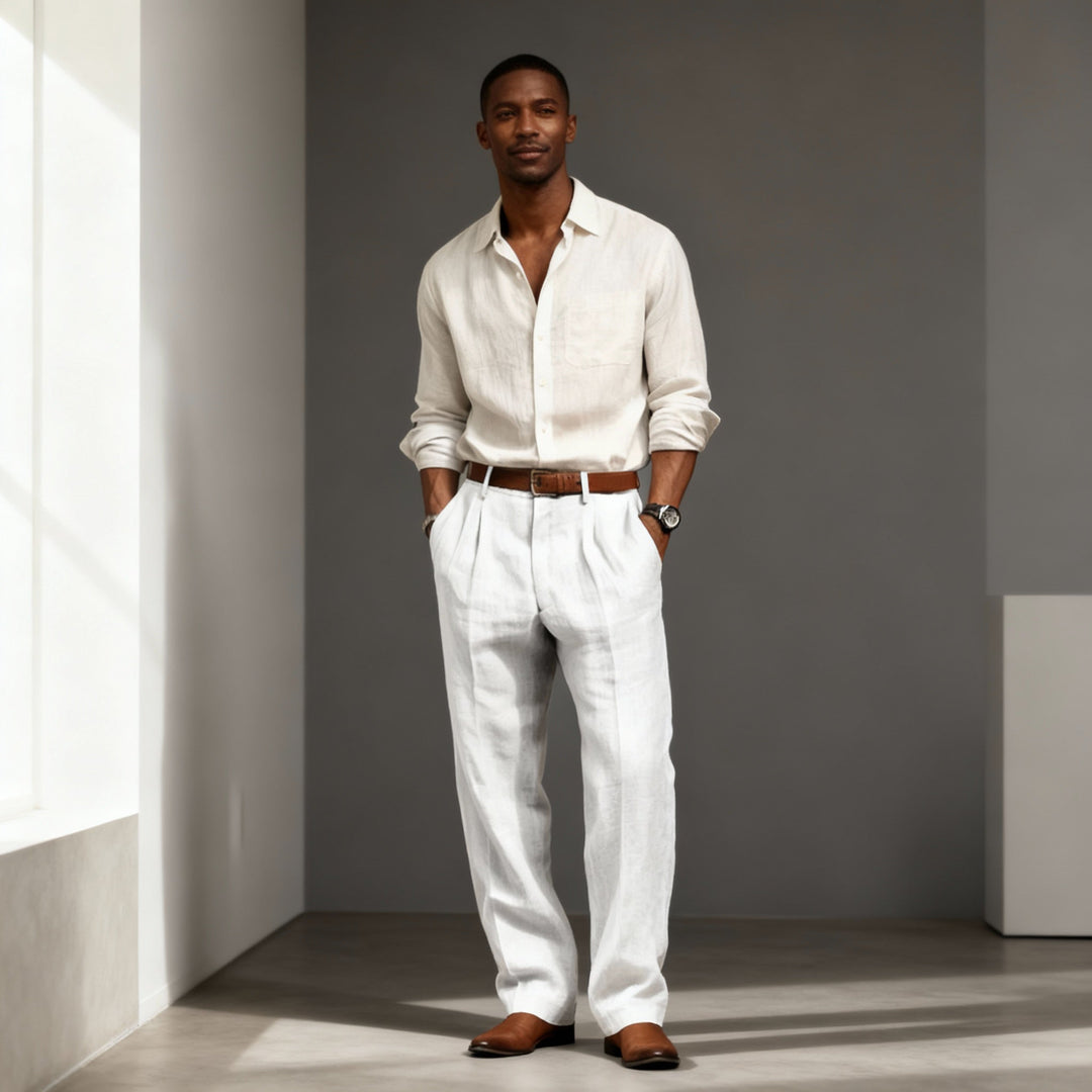Pantalon Habillé Plissé Homme