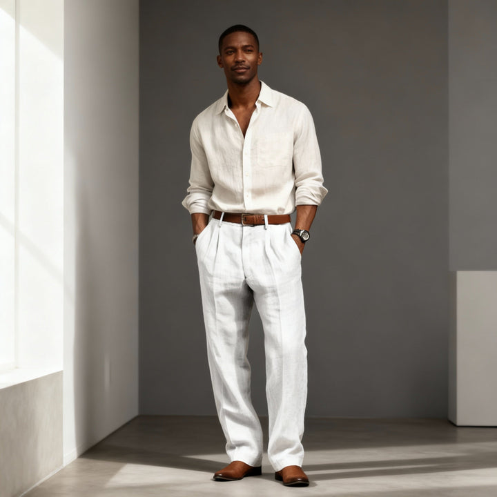 Pantalon Habillé Plissé Homme