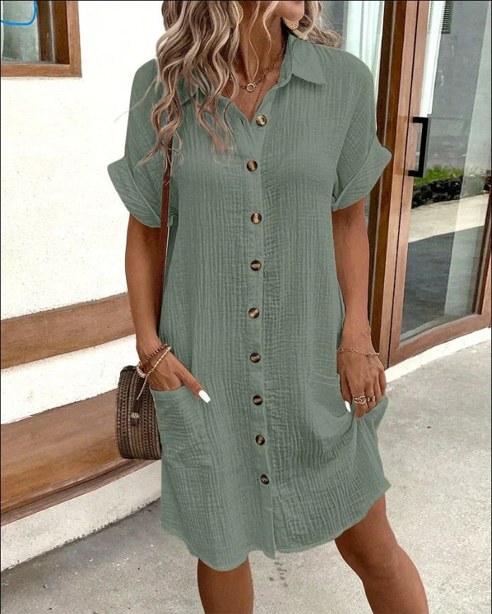 Robe Casual À Poches Femme