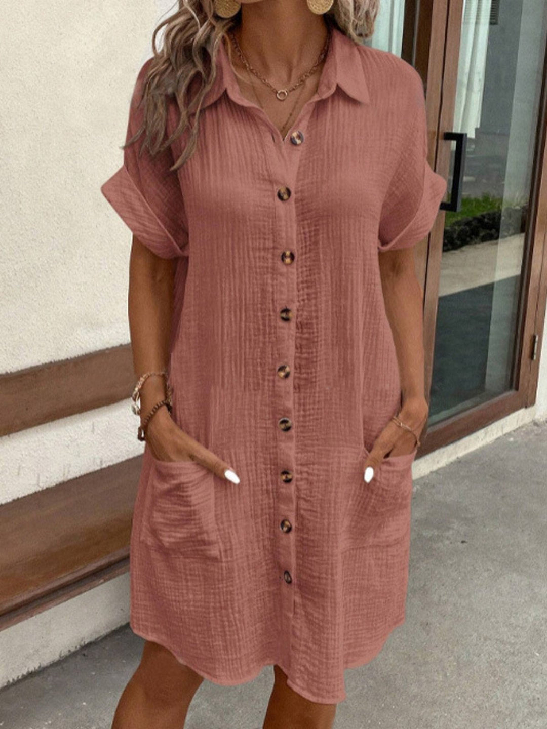 Robe Casual À Poches Femme