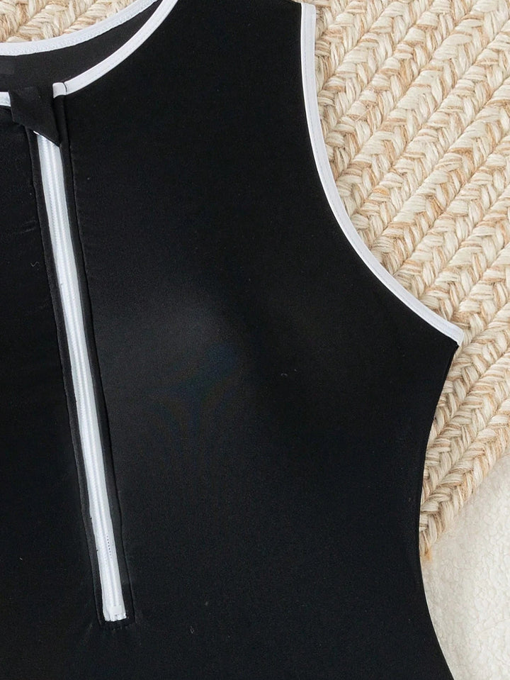 Maillot Zip Frontal Femme