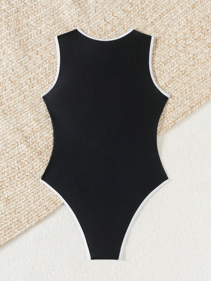 Maillot Zip Frontal Femme
