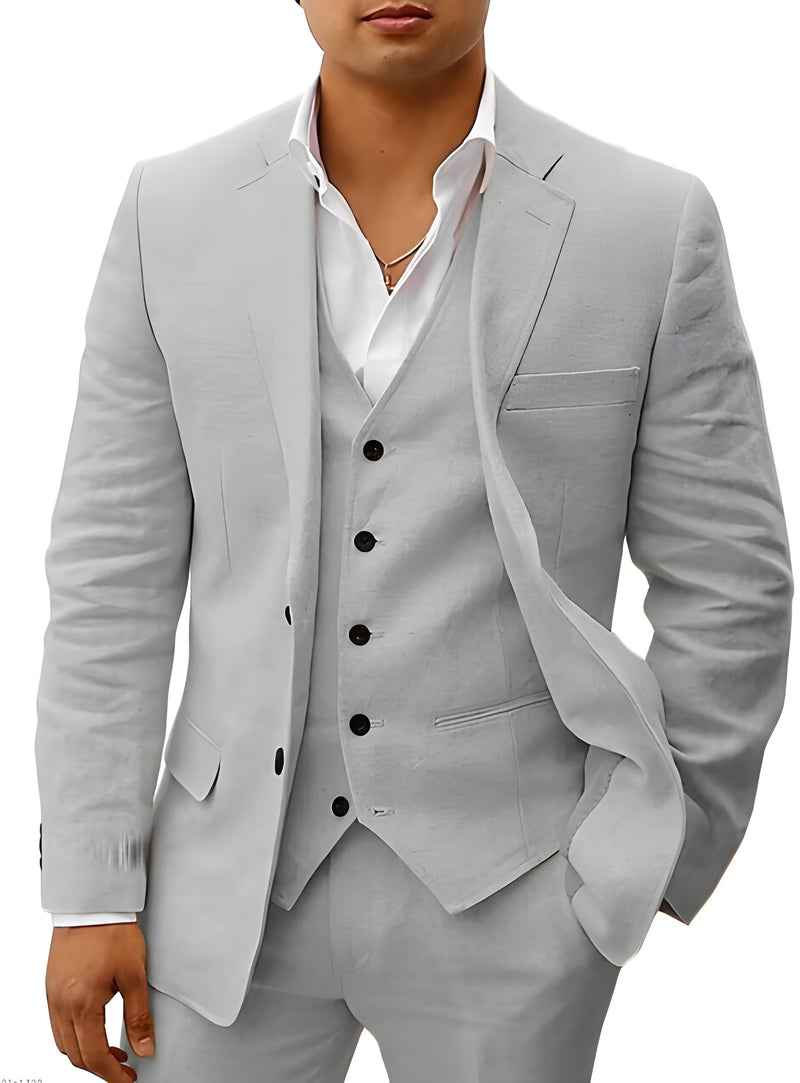 Costume Trois Pièces Coupe Ajustée Homme