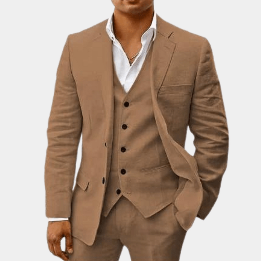 Costume Trois Pièces Coupe Ajustée Homme