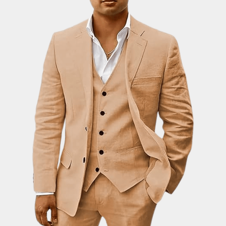 Costume Trois Pièces Coupe Ajustée Homme