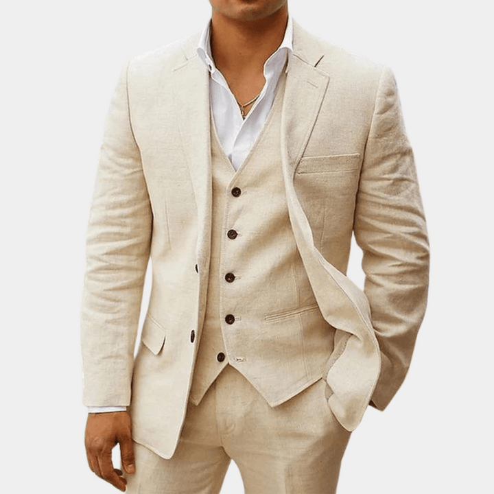 Costume Trois Pièces Coupe Ajustée Homme