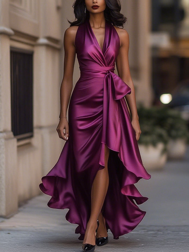 Robe Maxi Cache-Cœur Élégante Femme