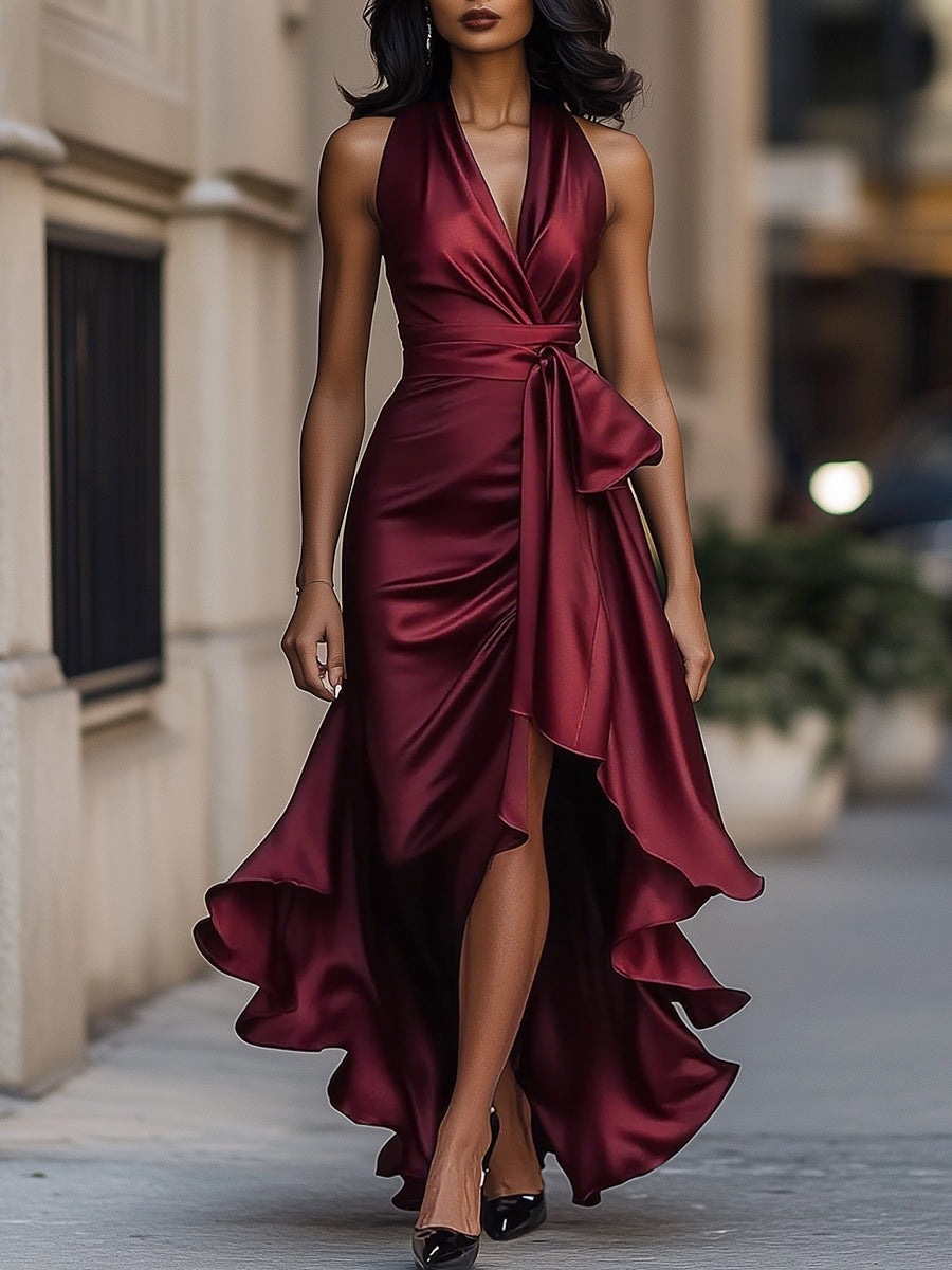 Robe Maxi Cache-Cœur Élégante Femme