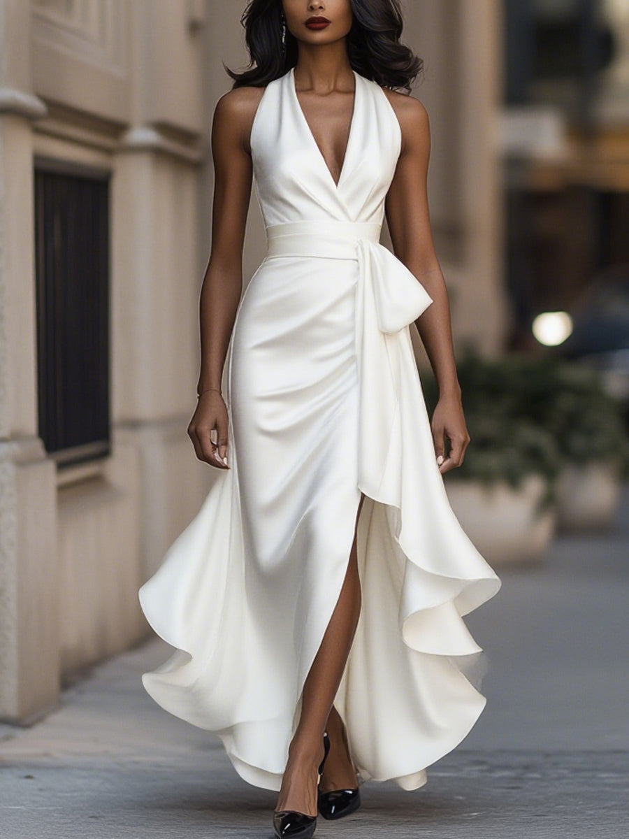 Robe Maxi Cache-Cœur Élégante Femme
