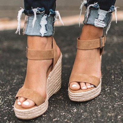 Sandales Espadrilles Compensées Femme